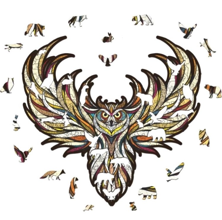 Деревянные фигурные пазлы «Мудрая Сова S», Eco Wood Art — картинка 3