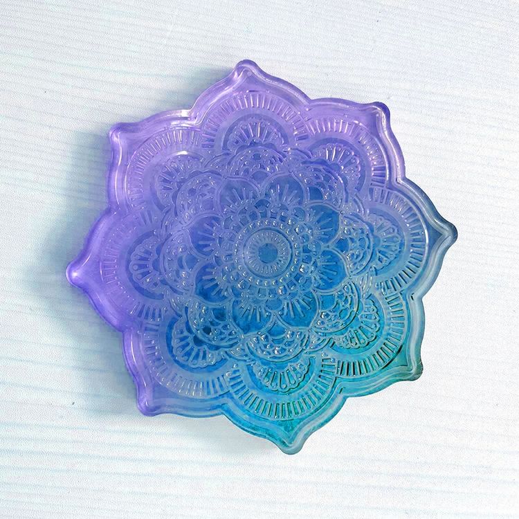 Силиконовый молд «Подстаканник цветок мандала», d12 см — картинка 3