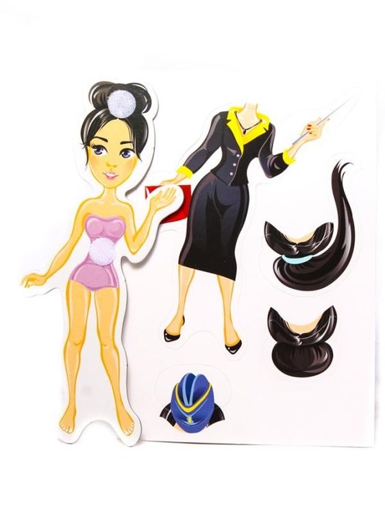 Настольная игра: Одень куклу. Профессии Жанна (на липучках) — картинка 2