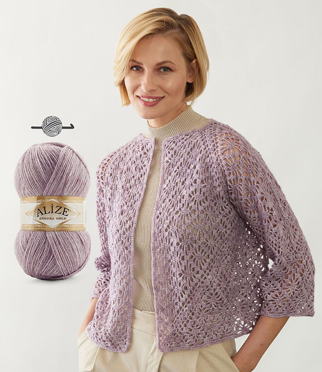 Пряжа ALIZE Angora Gold (27), бледная сирень, 5 шт. по 100 г — картинка 6