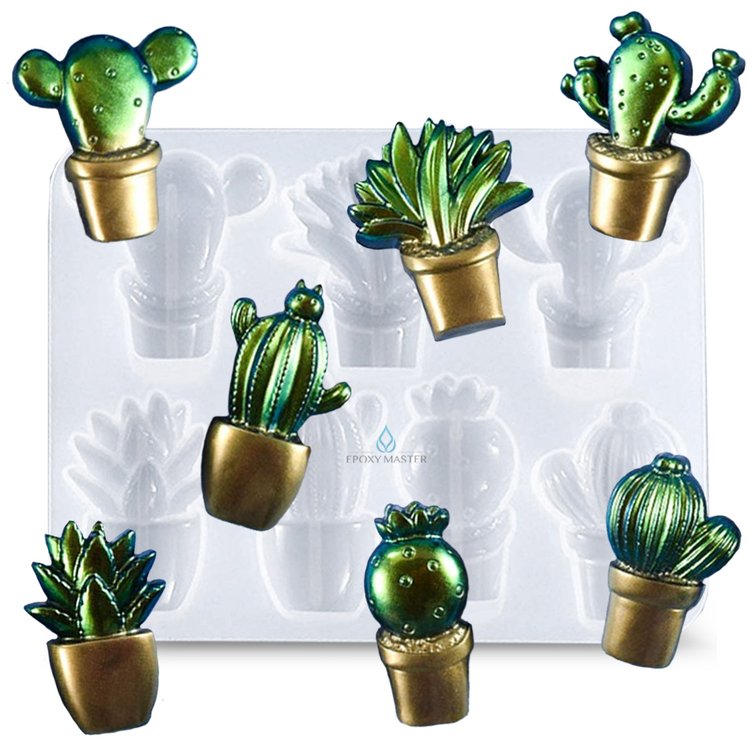 Силиконовый молд - Суккуленты, 15,2х12,4 см — картинка 2