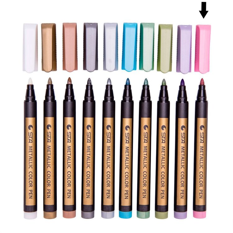 Металлизированный маркер для создания эффектов, 1 шт., цвет: розовый (Pink) — картинка 2