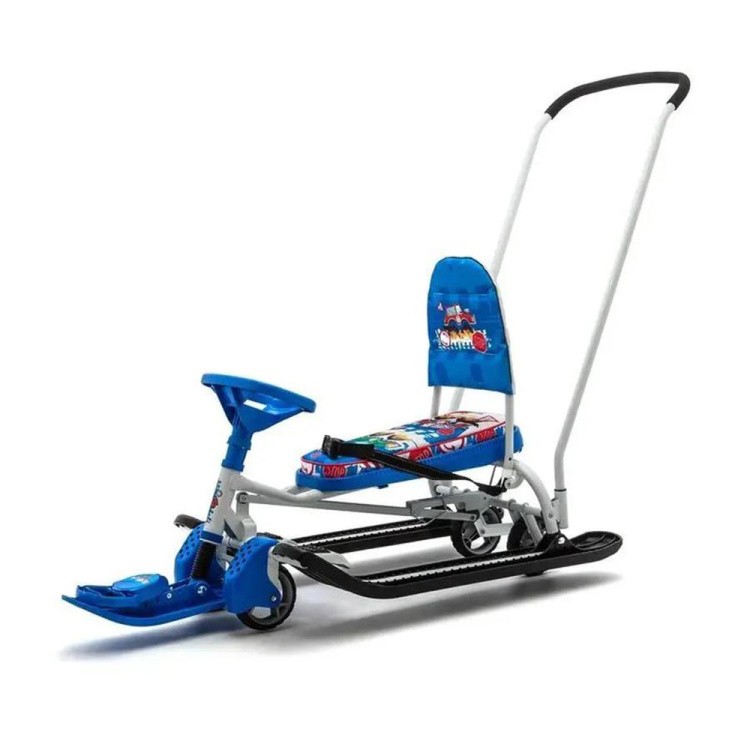 Снегокат детский со спинкой Тимка спорт 6 С машинками — картинка 5