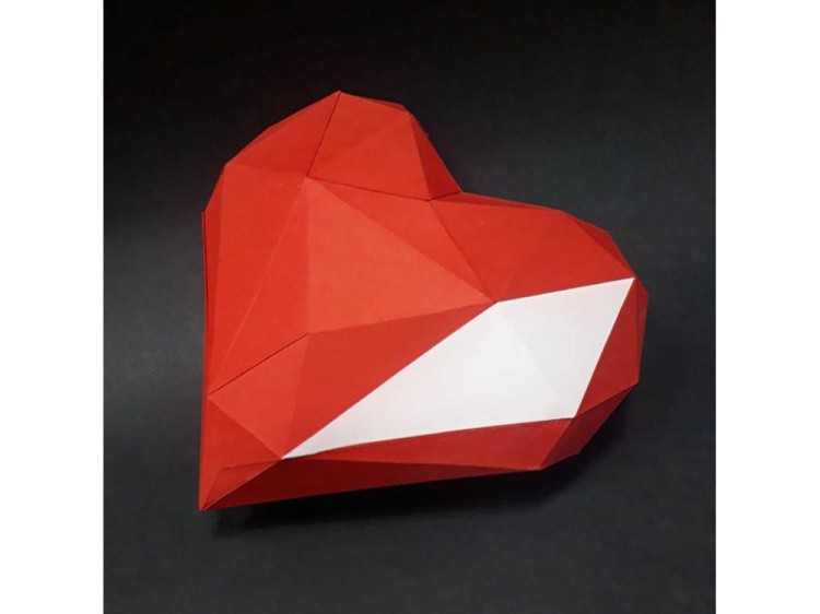 Бумажная модель для склеивания фигура «Сердце»