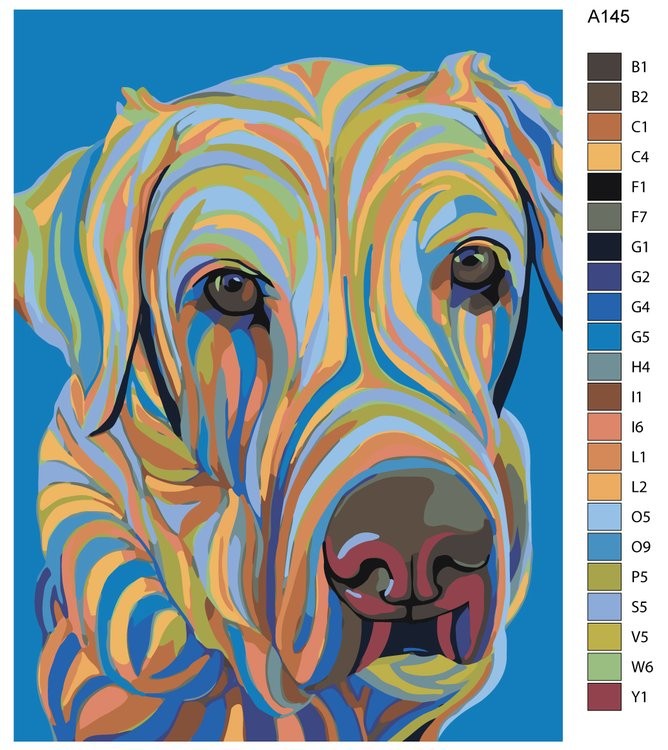 Картина по номерам «Разноцветный пес» — картинка 2