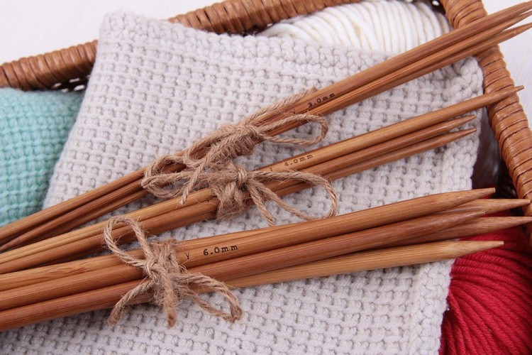 Спицы 5-ти комплектнык, бамбук, d 2,25 мм, 20 см, карамельные, Gamma — картинка 4