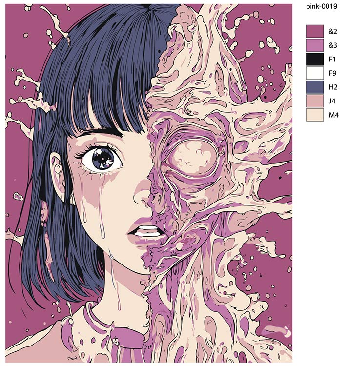 Картина по номерам «Розовая: портрет девушки арт 40x50» — картинка 2