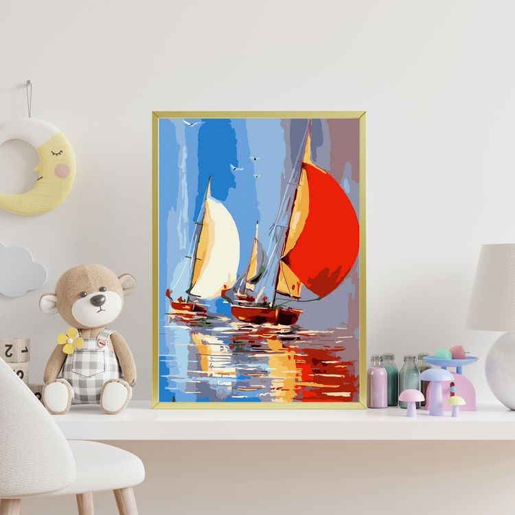 Картина по номерам «Яркие парусники» — картинка 4