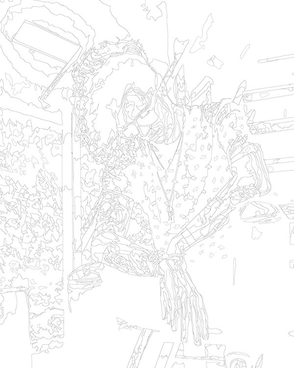 Картина по номерам «Рэпер ЛСП LSP: Олег портрет в зеленом свете» — картинка 3