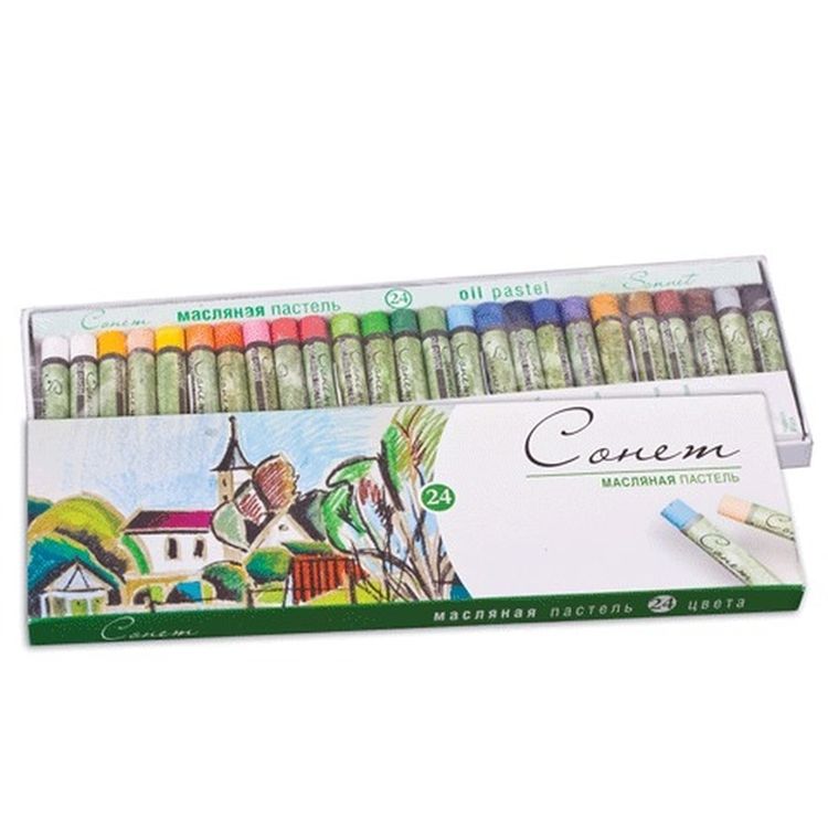 Пастель масляная художественная «Сонет», 24 цв., круглое сечение, Невская палитра — картинка 2