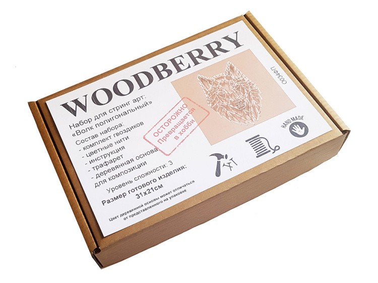 Набор для творчества STRING ART «Волк полигональный» — картинка 3