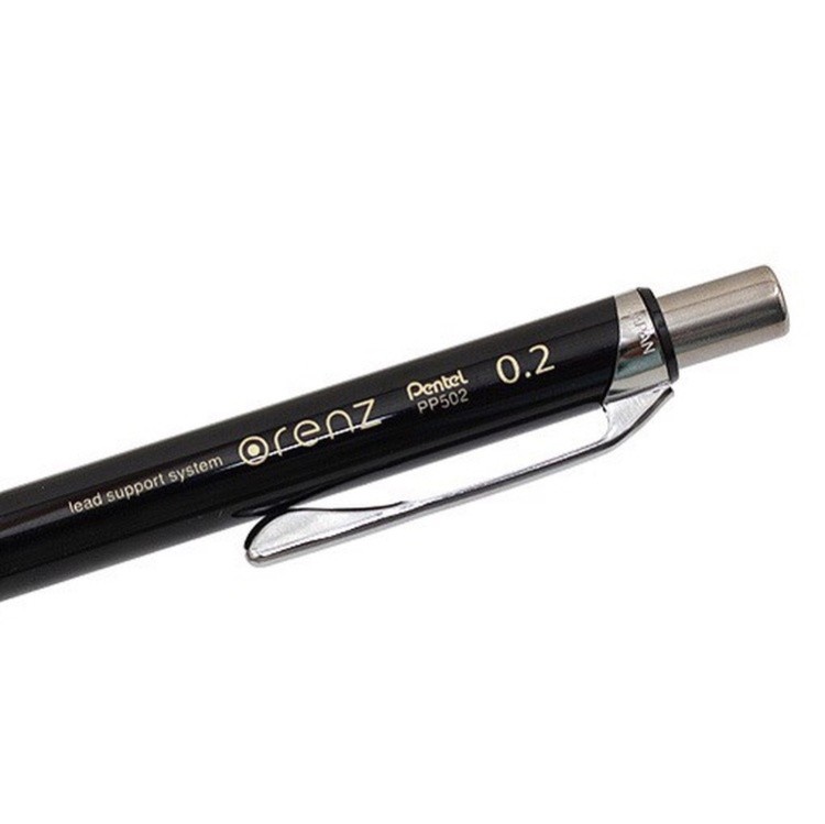 Карандаш Pentel автоматический профессиональный ORENZ 0.2 мм PP502-A черный корпус — картинка 5
