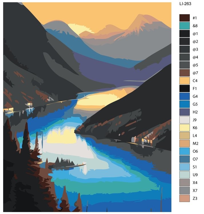 Картина по номерам «Среди гор» — картинка 2
