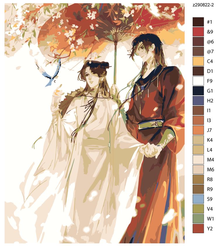 Картина по номерам «Аниме пара» — картинка 2