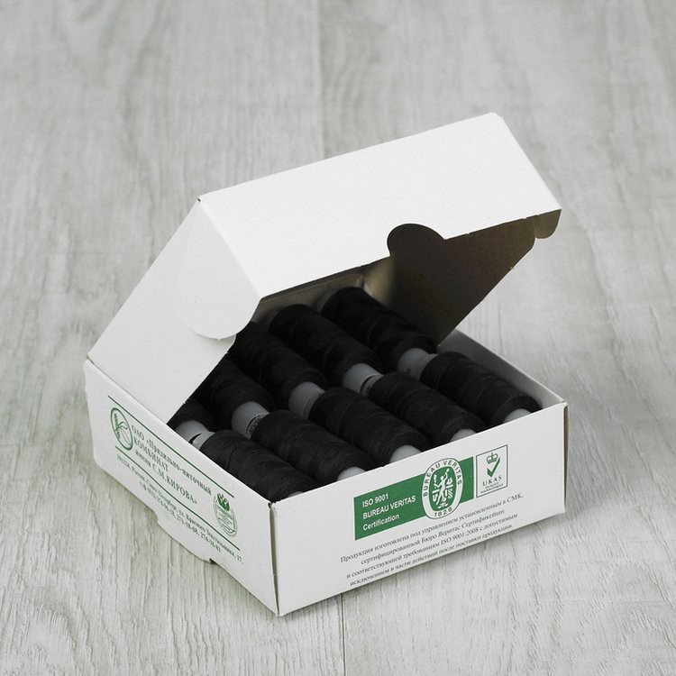 Нитки 40ЛШ цвет черный (20 шт.) — картинка 2