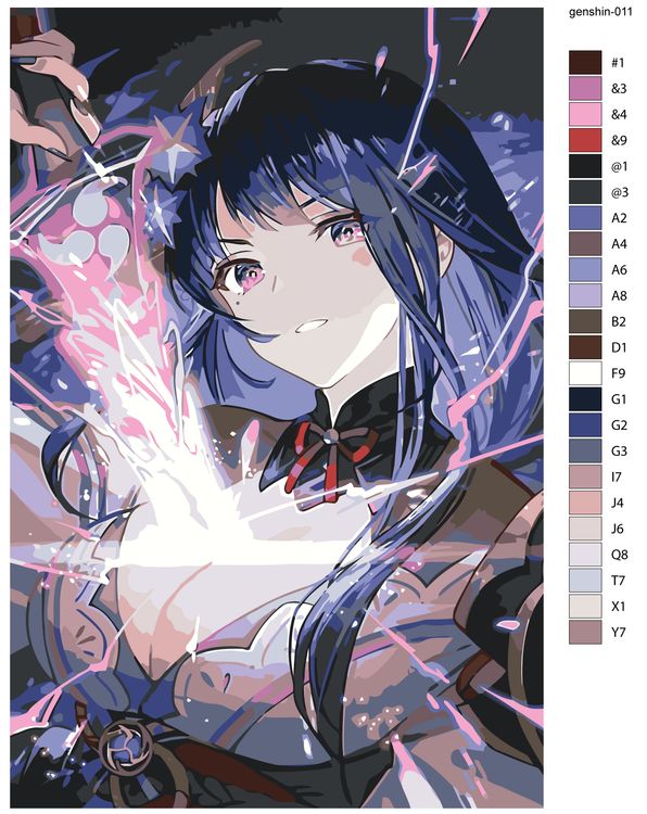 Картина по номерам «Genshin Impact Геншин Импакт: Сегун Райден» — картинка 2