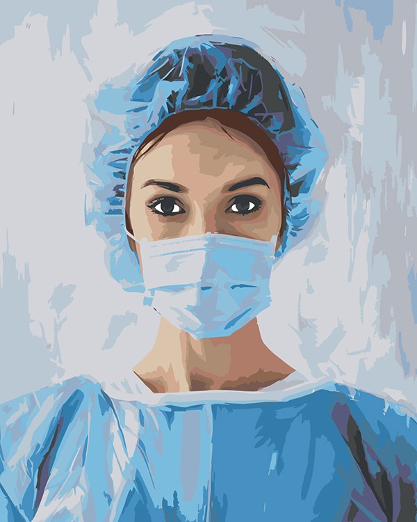 Картина по номерам «Медицина: девушка врач 40х50»