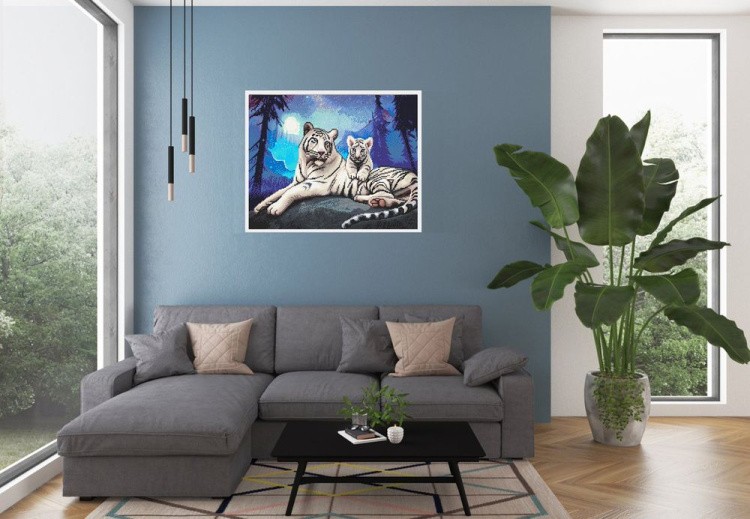 Алмазная вышивка «Тигры в ночи» — картинка 3