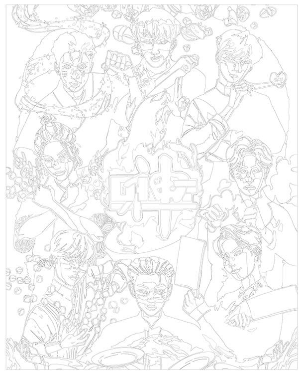 Картина по номерам «Stray Kids Стрей Кидс KPOP кпоп: Аниме» — картинка 3