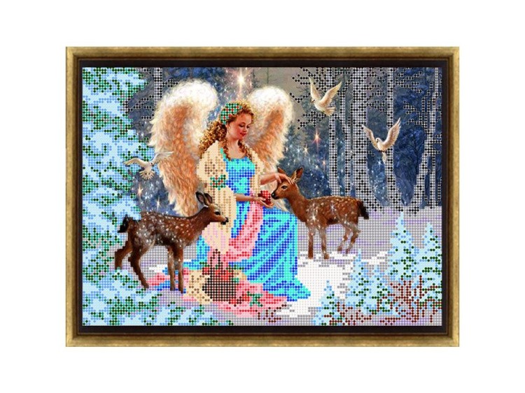 Рисунок на ткани «Ангел в лесу»