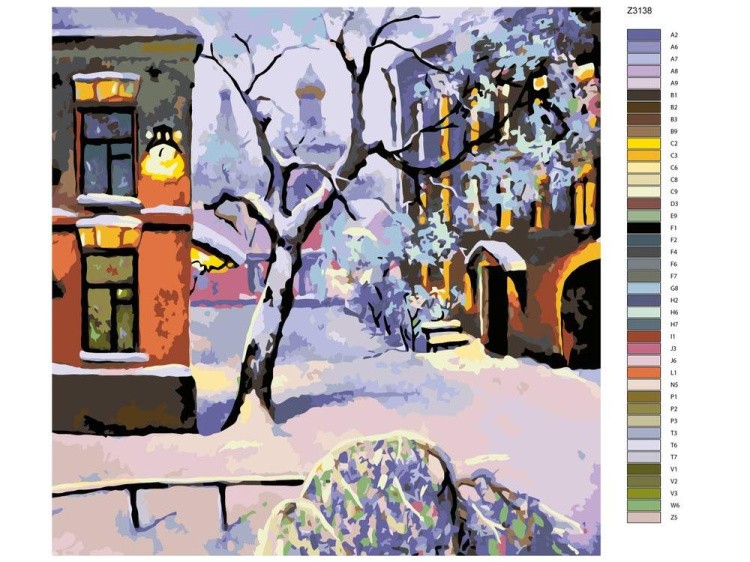 Картина по номерам «Зимний вечер» — картинка 2