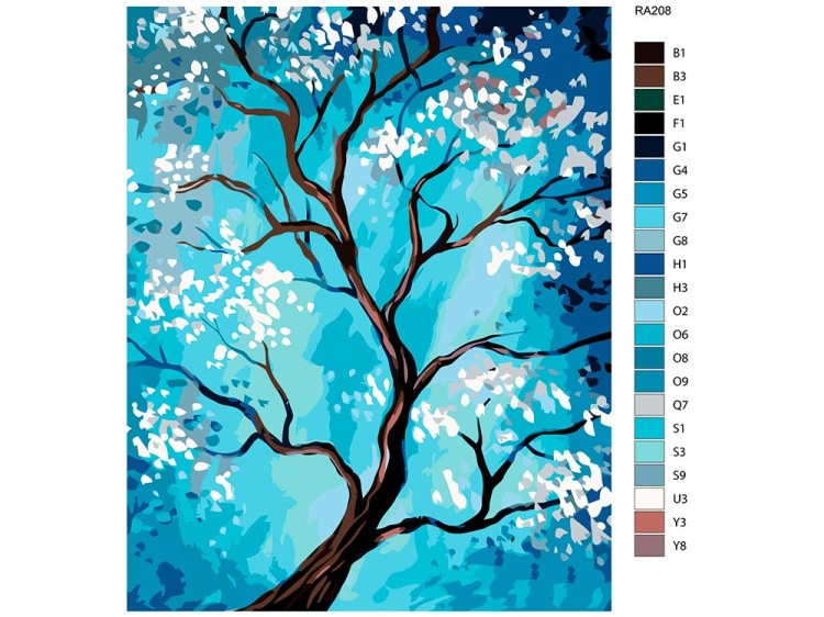 Картина по номерам «Дерево в цвету» — картинка 2