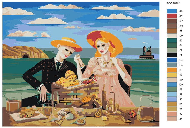 Картина по номерам «Море: Изысканный обед на берегу» — картинка 2