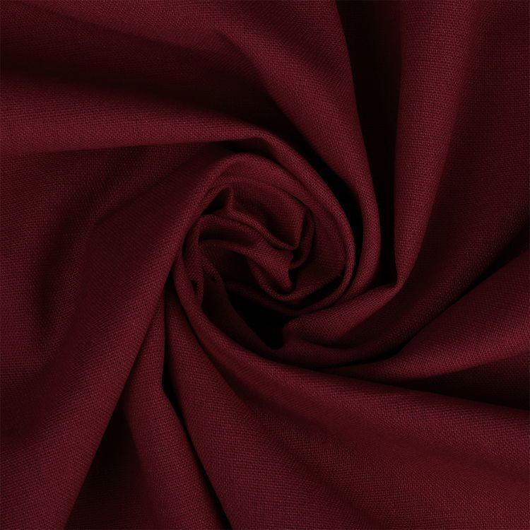Ткань льняная, 1 м x 140 см, 200 г/м², цвет: бордо, TBY