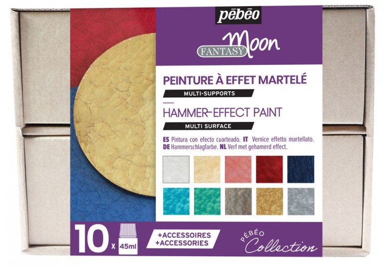 Набор красок Pebeo Fantasy Moon «Коллекция» с фактурным эффектом с аксессуарами, 10 цв.