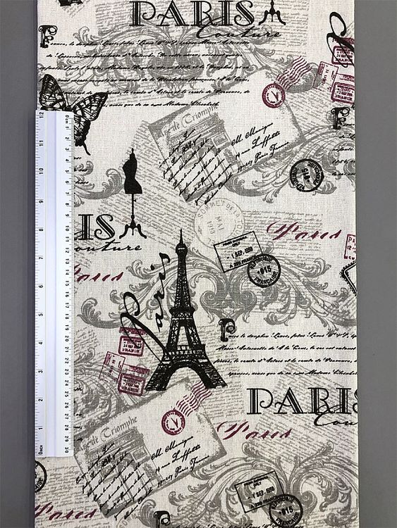 Ткань льняная, 3 м x 150 см, 140 г/м², цвет: бежевый, принт, TBY — картинка 6