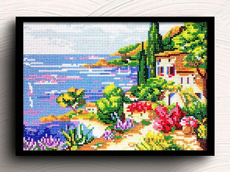 Алмазная вышивка «Домик у моря» — картинка 3