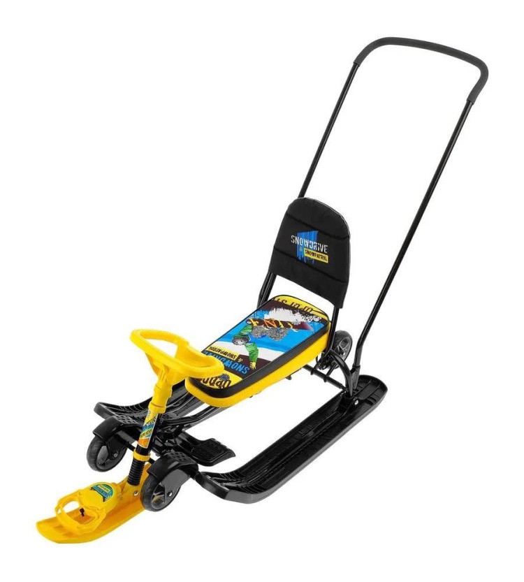 Снегокат детский со спинкой Тимка спорт 6 черный — картинка 7