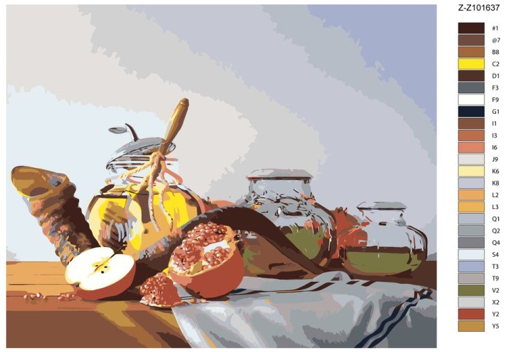 Картина по номерам «Натюрморт с гранатом» — картинка 2