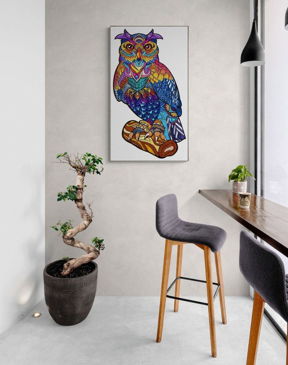 Деревянные пазлы «Величественная Сова XL», Woodbests — картинка 7