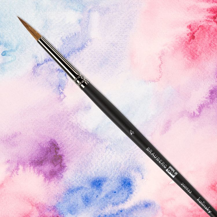 Кисть художественная профессиональная Art Classic, колонок, круглая, № 4, короткая ручка, Brauberg — картинка 5