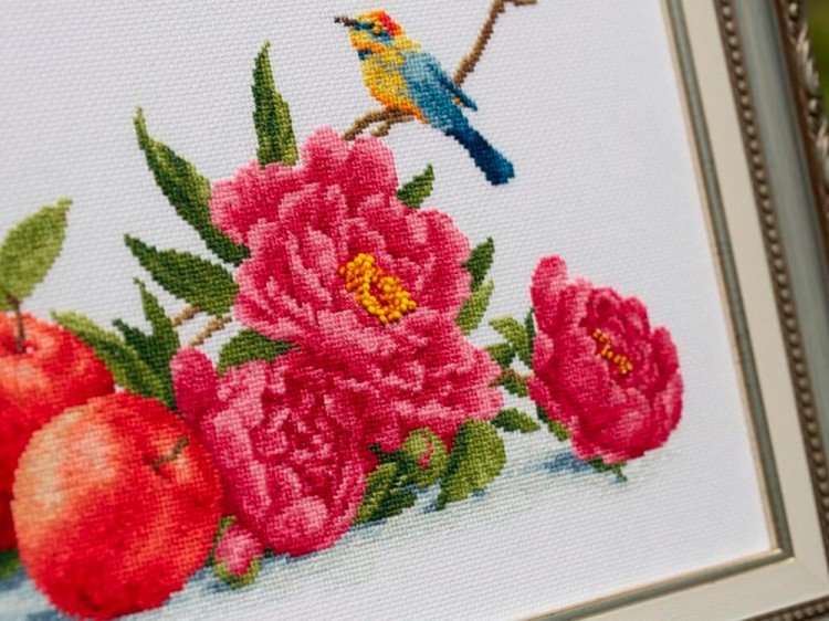 Набор для вышивания «Яблоки и пионы» — картинка 4