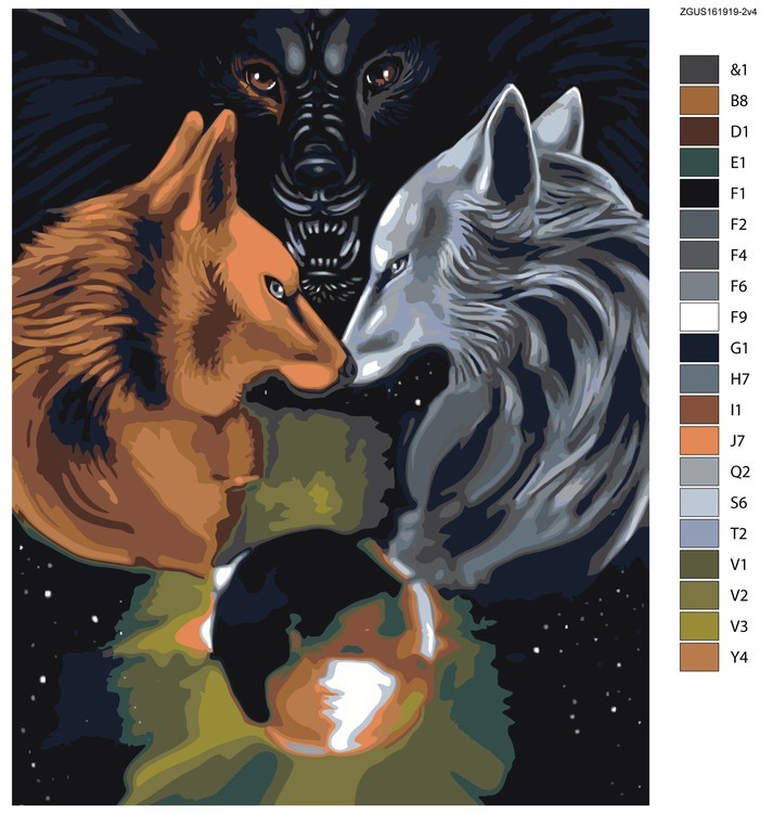 Картина по номерам «Волки» — картинка 2