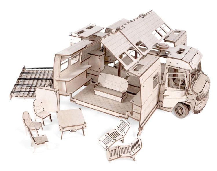 Деревянный конструктор 3D «Пикник. Домик для кукол на колесах», Lemmo — картинка 8
