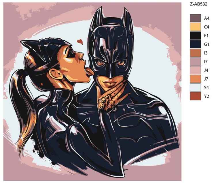 Картина по номерам «Бэтмен и Женщина-кошка» — картинка 2