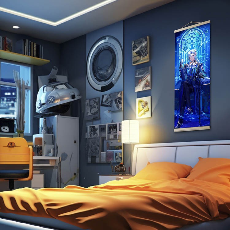 Картина по номерам со светящейся краской «Панно Геншин Невиллет» — картинка 3