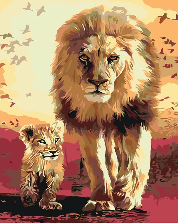 Картина по номерам «Львёнок на прогулке»