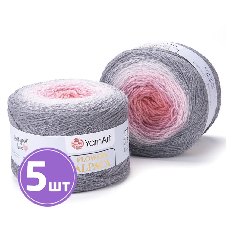 Пряжа YarnArt Flowers Alpaca (Фловерс Альпака) (406), мультиколор, 5 шт. по 250 г