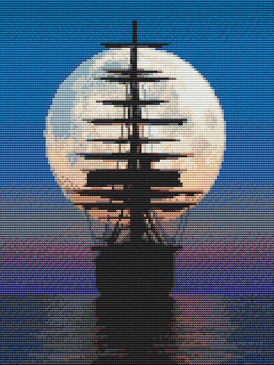 Алмазная вышивка «Парусник в ночи» — картинка 2