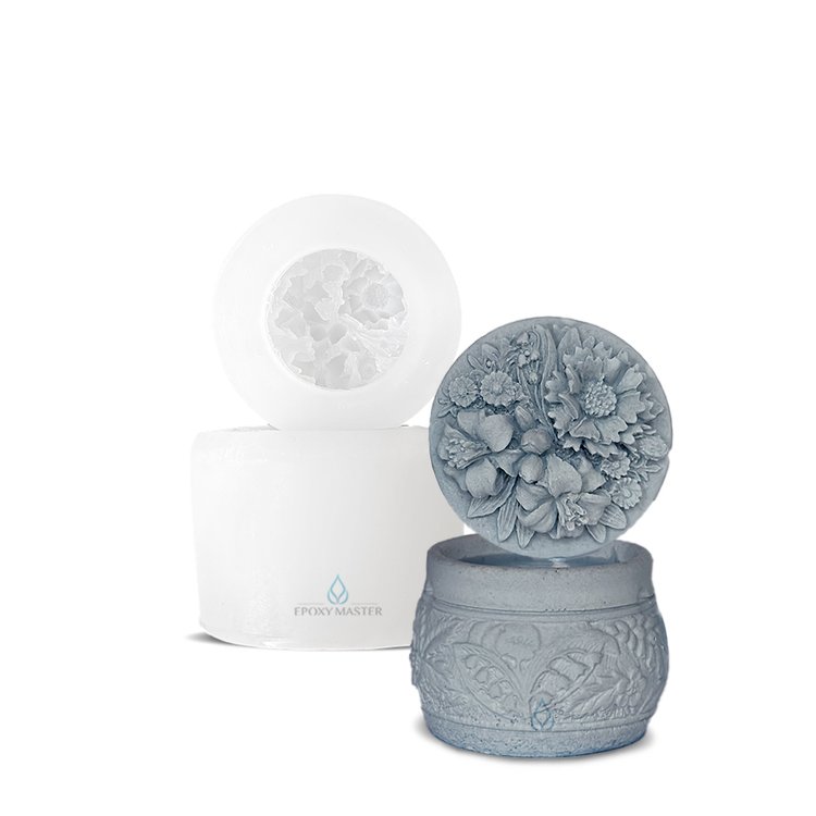 Силиконовый молд - Контейнер/банка для свечей с крышкой №9, d 4,6 см, 1 шт. — картинка 2