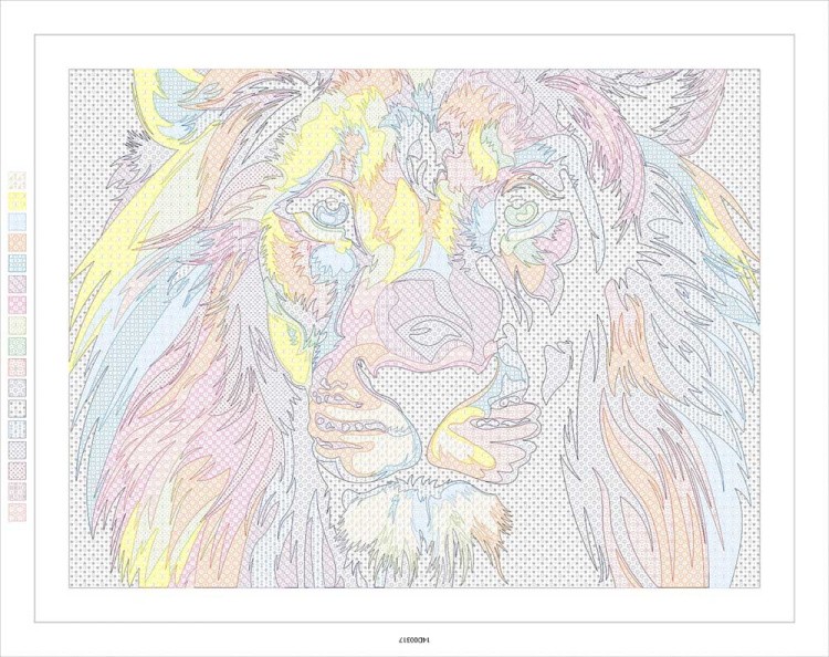 Картина по номерам «Радужный лев» — картинка 5