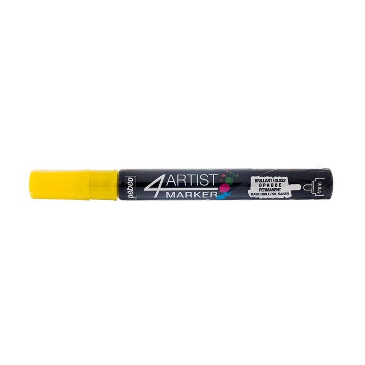 Маркер художественный 4Artist Marker на масляной основе, 4 мм, круглое перо, желтый, PEBEO