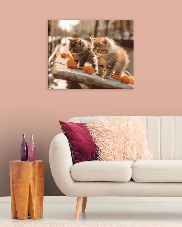 Картина по номерам «Пушистые маленькие котята на причале» — картинка 3