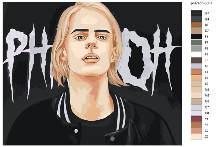 Картина по номерам «Рэпер Pharaoh Фараон Арт 2» — картинка 2