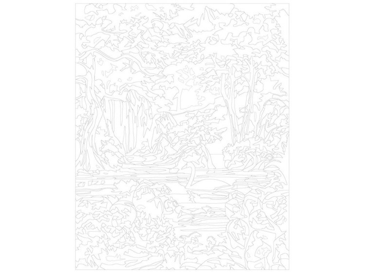 Картина по номерам «Лебедь в горном озере» — картинка 3