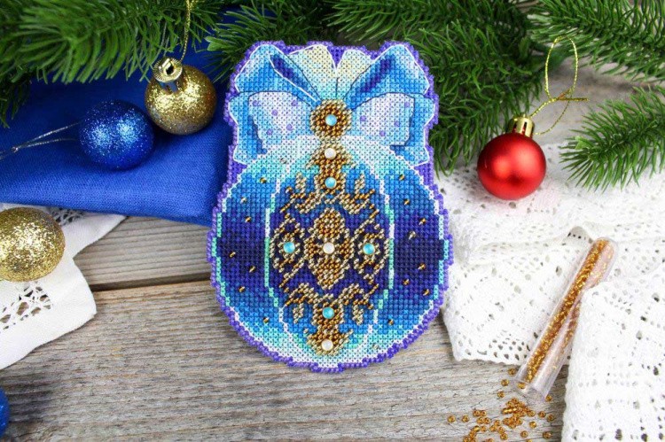 Набор для вышивания «Ёлочный шар. Волшебство ночи» — картинка 7